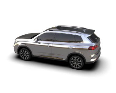 suv otomobil üzerinde beyaz izole