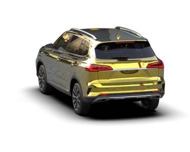 Modern şehir arabası arka planda izole edilmiş. 3D görüntüleme - illüstrasyon