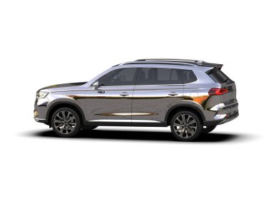 araba SUv - beyaz arkaplanda izole edilmiş yan görünüm - 3 boyutlu illüstrasyon