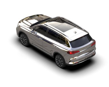 Siyah arka planda bir araba cipi. 3d oluşturma