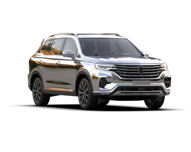 beyaz arkaplan üzerinde modern SUv 3 boyutlu görüntüleme