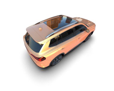 Gri arka planda modern kompakt araba