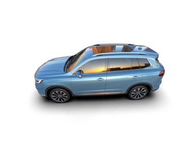 araba beyaz arkaplanda izole edildi.