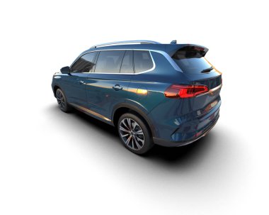 Araba beyaz arka planda izole edilmiş. 3 Boyutlu Hazırlama