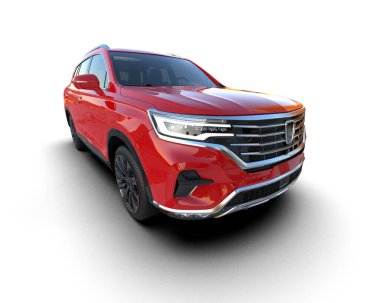 modern lüks araba beyaz arka planda izole edilmiş ve kırpma yolu tasarlanmış.