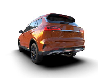 Araba cipi. Beyaz arkaplanda izole edilmiş 3 boyutlu görüntüleme