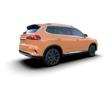 modern SUv beyaz arkaplanda izole edildi. 3d görüntüleme - illüstrasyon