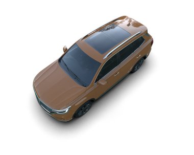 3 boyutlu araba beyaz izole edilmiş.