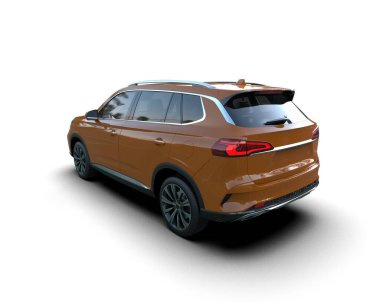 Beyaz arka planda modern SUV. 3d illüstrasyon