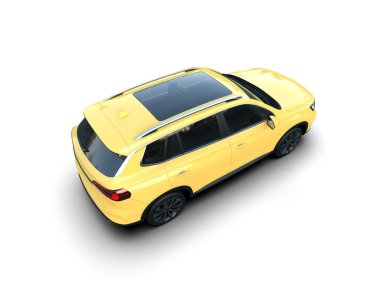 Araba beyaz arka planda izole edilmiş. 3d oluşturma.
