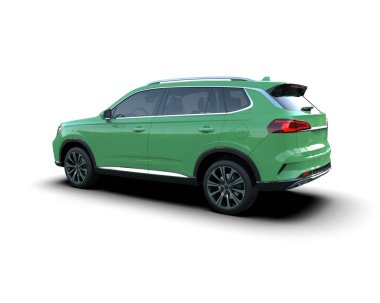 Modern SUV araba - arka manzara. 3d oluşturma