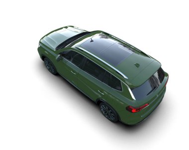 beyaz arkaplanda izole edilmiş bir araba - 3d görüntüleme - illüstrasyon