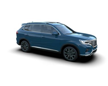 İzole edilmiş arkaplanda SUv, 3 boyutlu görüntüleme