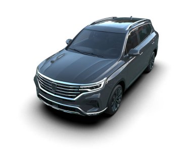 Siyah arka planda modern lüks bir araba. izole edilmiş 3d illüstrasyon.