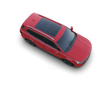 Beyaz üzerine üç boyutlu araba.