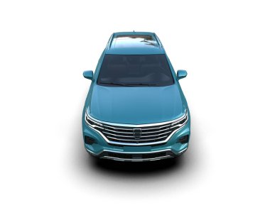 Mavi şehir ailesi, beyaz arkaplanda gradyanı olan 3 boyutlu görüntüyü izole etti