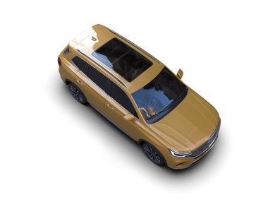 sarı modern araba izole