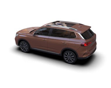 beyaz arkaplanda izole edilmiş araba 3 boyutlu görüntüleme - -