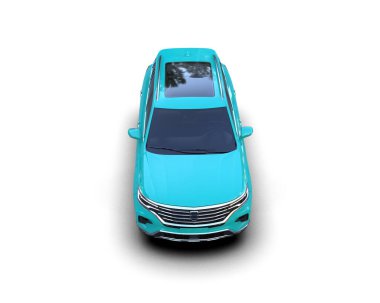 Boş ekranlı mavi araba