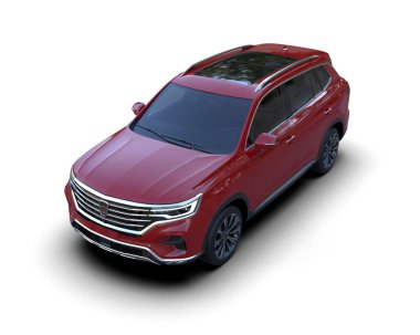 Beyaz arka planda modern SUV. 3d oluşturma
