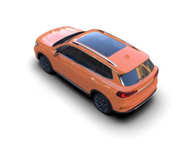 Boş yüzeyi olan turuncu bir araba.