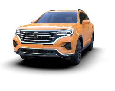 Beyaz bir arka plan üzerinde SUV