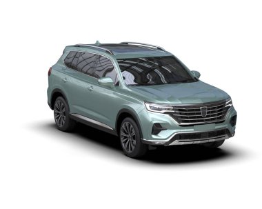 Arka planda bir araba. 3d oluşturma