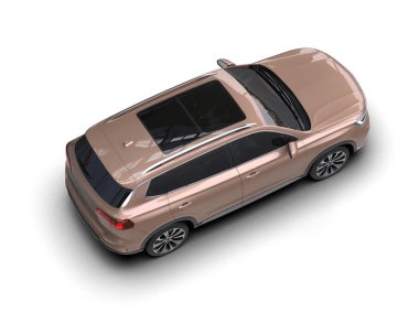 Beyaz arka planda modern bir cip. 3d oluşturma