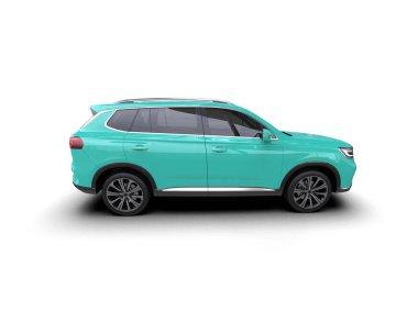 Beyaz arkaplanda mavi araba