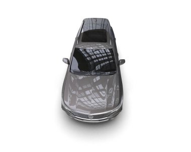 3 boyutlu araba, beyaz arka planda izole edilmiş.