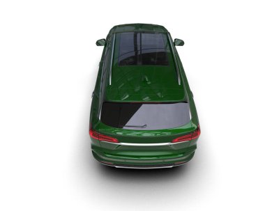 Beyaz arka planda bir arabanın 3 boyutlu resmi.