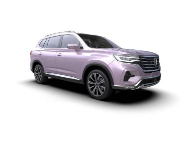 Modern araba arka planda izole edilmiş. 3d oluşturma -