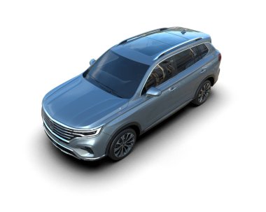 Beyaz arka planda bir araba. yüksek kalite 3d görüntüleme