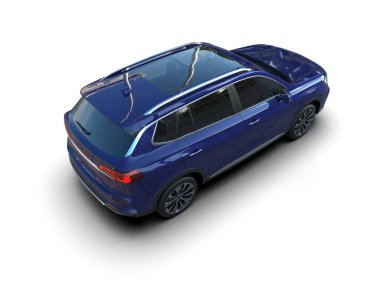 Mavi renkli bir cip. 3d illüstrasyon