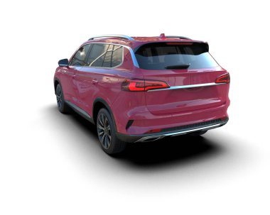 Araba beyaz arka planda izole edilmiş. 3d oluşturma.