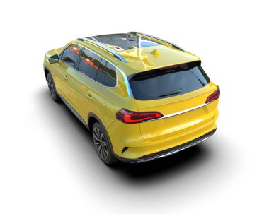 araba beyaz arkaplanda izole edildi