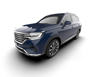 Son teknoloji ürünü bir araba. 3d oluşturma