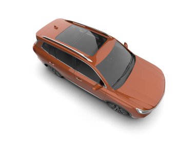 modern araba beyaz arka planda izole edildi. 3 boyutlu çizim - illüstrasyon