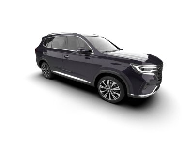 boş beyaz arkaplanı olan araba SUv 3 boyutlu görüntüleme