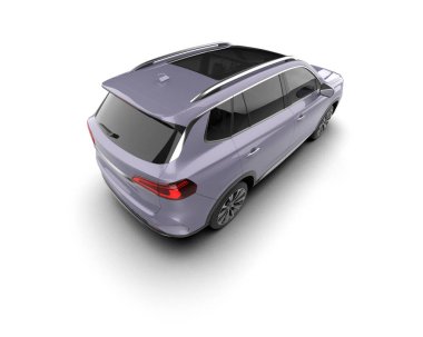 Beyaz arka planda modern SUV. 3d oluşturma