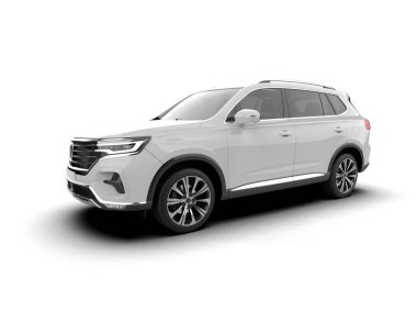 Beyaz arka plan üzerinde beyaz araba.