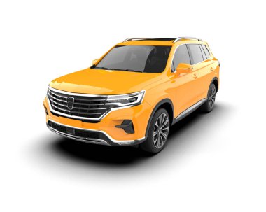 Modern SUV - Sarı araba - 3D görüntüleme