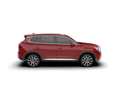 Beyaz arka planda modern SUV. 3d oluşturma