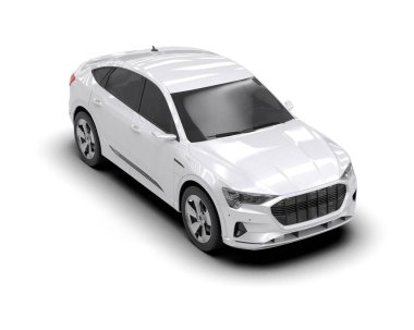 Modern araba arka planda izole edilmiş. 3D görüntüleme - illüstrasyon