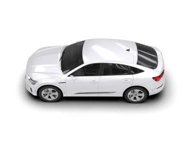 beyaz modern araba - 3 boyutlu illüstrasyon