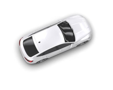 Araba beyaz arka planda izole edilmiş. 3d illüstrasyon.