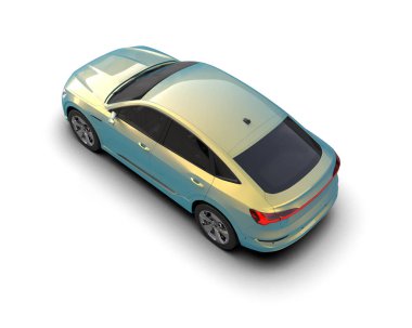 modern araba beyaz arkaplanda izole edilmiş 3 boyutlu görüntüleme