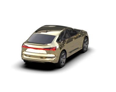 Modern araba beyazda izole edilmiş. 3d illüstrasyon