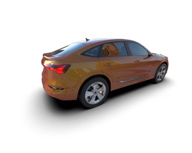 modern araba beyaz arka planda izole edildi. 3 boyutlu görüntüleme