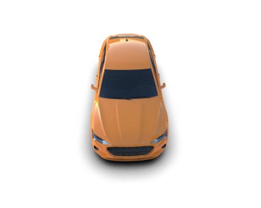 turuncu lüks araba beyaz arka planda